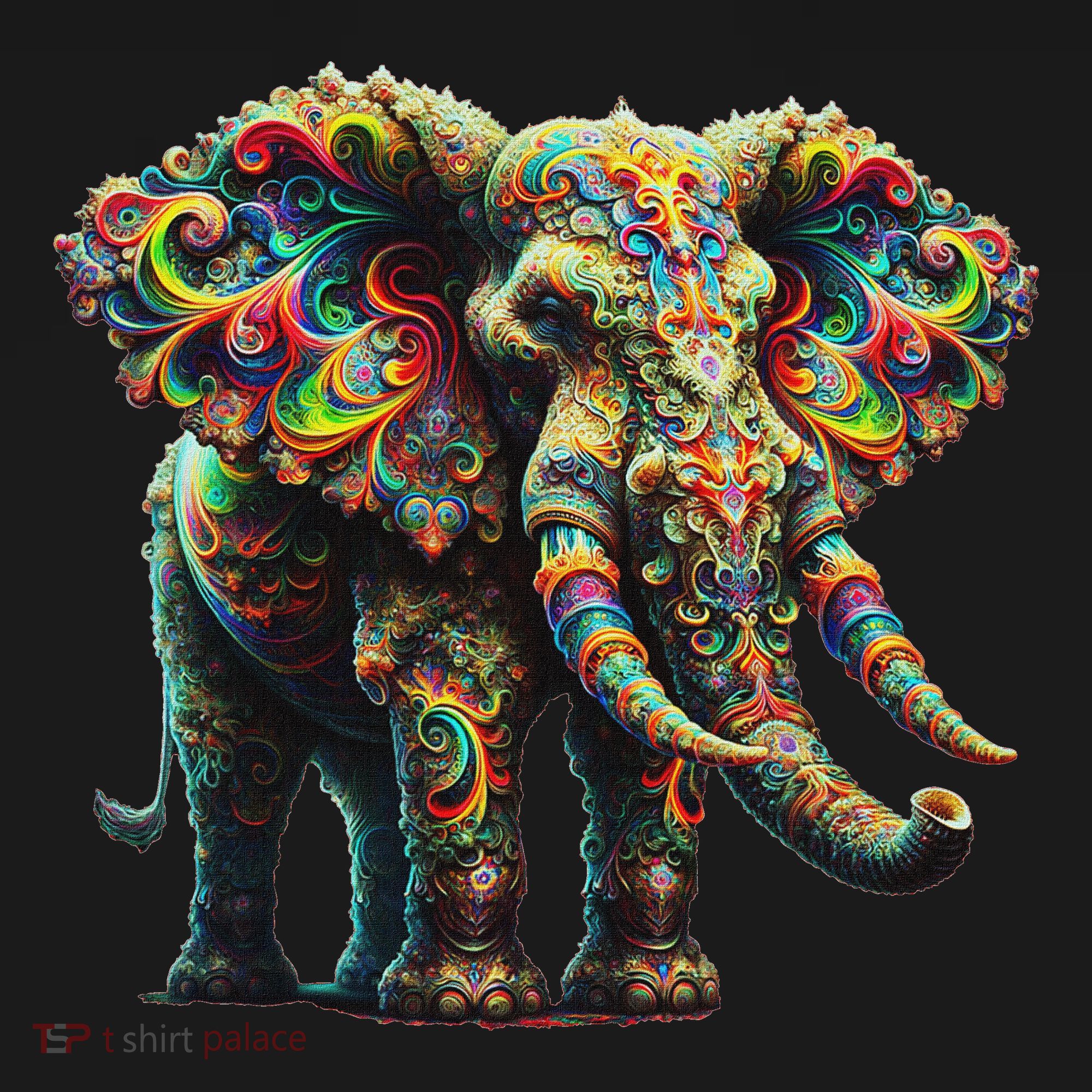 Fractal Elephant Spirit Animal Psychedelic Trippy Bucket Hat