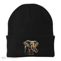 Fractal Elephant Spirit Animal Psychedelic Trippy Beanie thumb 0