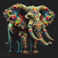 Fractal Elephant Spirit Animal Psychedelic Trippy Tumbler thumb 3