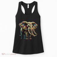 Fractal Elephant Spirit Animal Psychedelic Trippy Women's Tank Top thumb 0