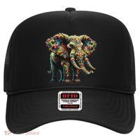 Fractal Elephant Spirit Animal Psychedelic Trippy Hat thumb 0