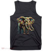 Fractal Elephant Spirit Animal Psychedelic Trippy Tank Top thumb 0