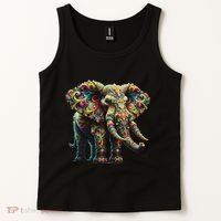Fractal Elephant Spirit Animal Psychedelic Trippy Tank Top thumb 2