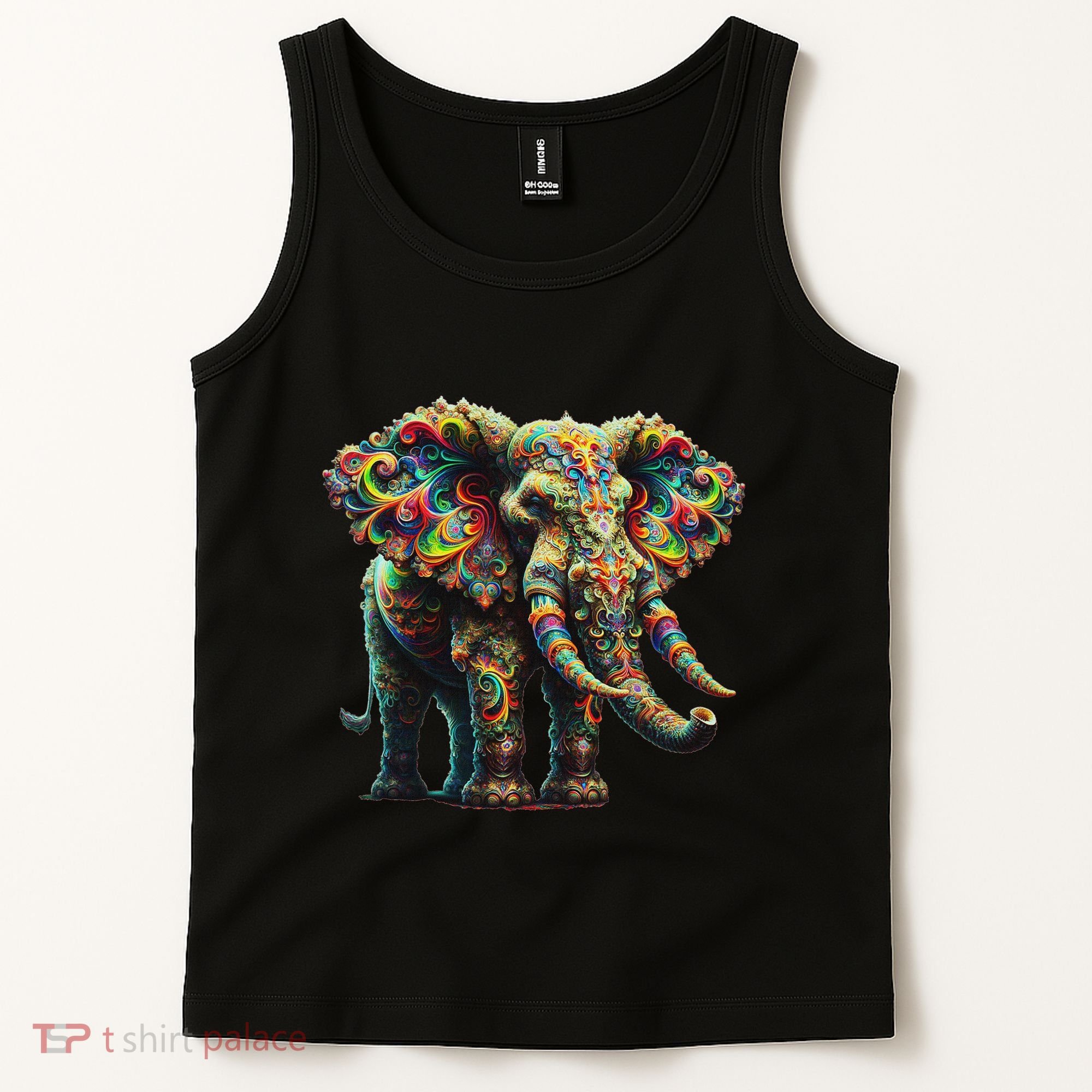Fractal Elephant Spirit Animal Psychedelic Trippy Tank Top