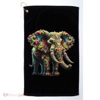 Fractal Elephant Spirit Animal Psychedelic Trippy Golf Towel thumb 0