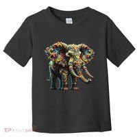 Fractal Elephant Spirit Animal Psychedelic Trippy Toddler T-Shirt thumb 0