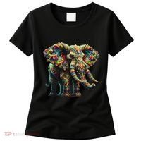 Fractal Elephant Spirit Animal Psychedelic Trippy Women's T-Shirt thumb 0