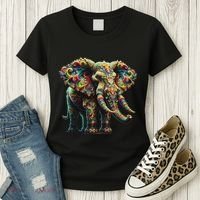 Fractal Elephant Spirit Animal Psychedelic Trippy Women's T-Shirt thumb 3