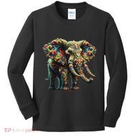 Fractal Elephant Spirit Animal Psychedelic Trippy Kids Long Sleeve Shirt thumb 0
