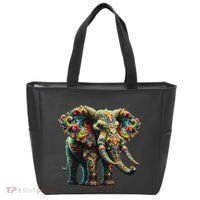 Fractal Elephant Spirit Animal Psychedelic Trippy Tote Bag thumb 0
