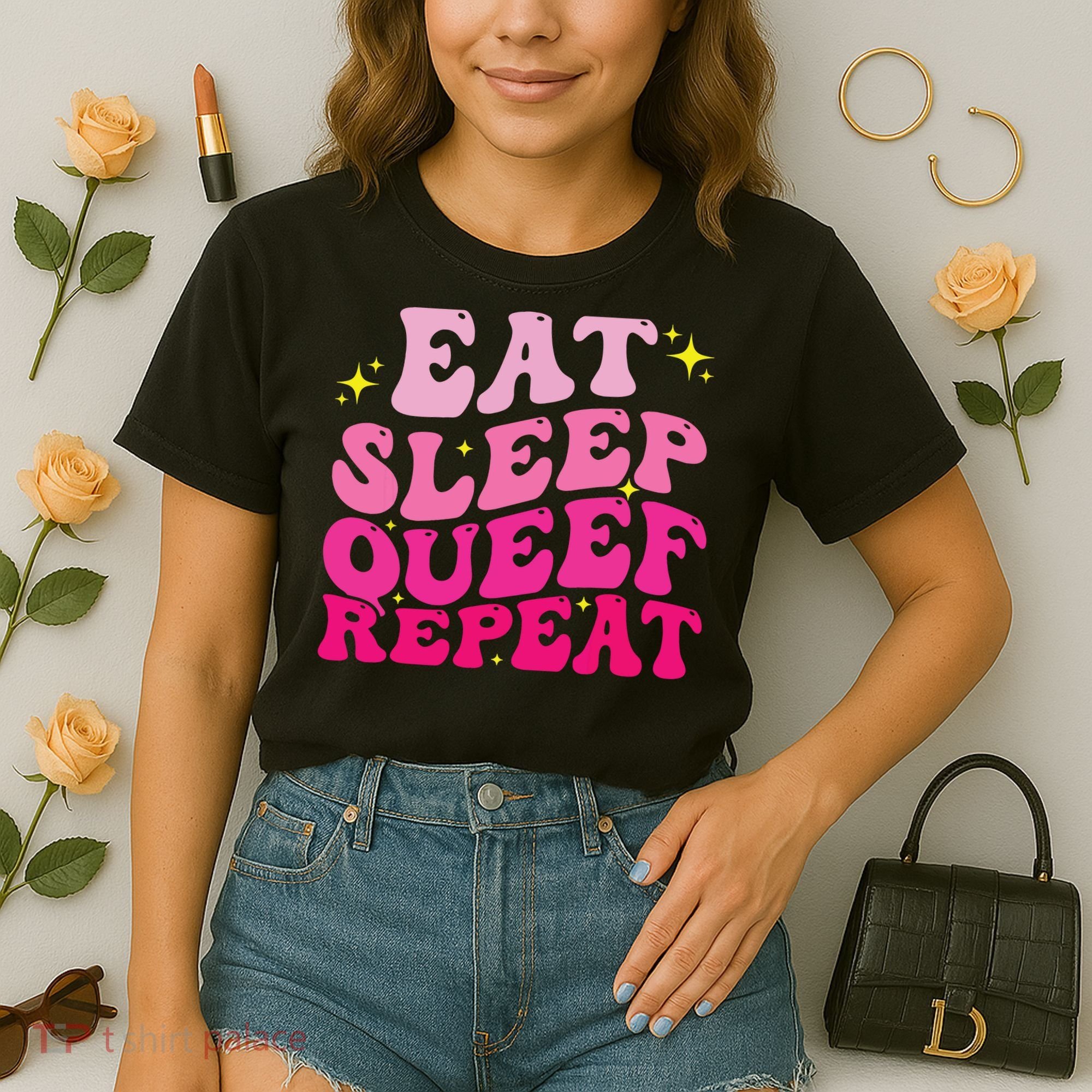 Funny Eat Sleep Queef Repeat Inappropriate Queefing Joke Comfort Colors Boxy T-Shirt