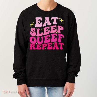 Funny Eat Sleep Queef Repeat Inappropriate Queefing Joke Women's Sweatshirt