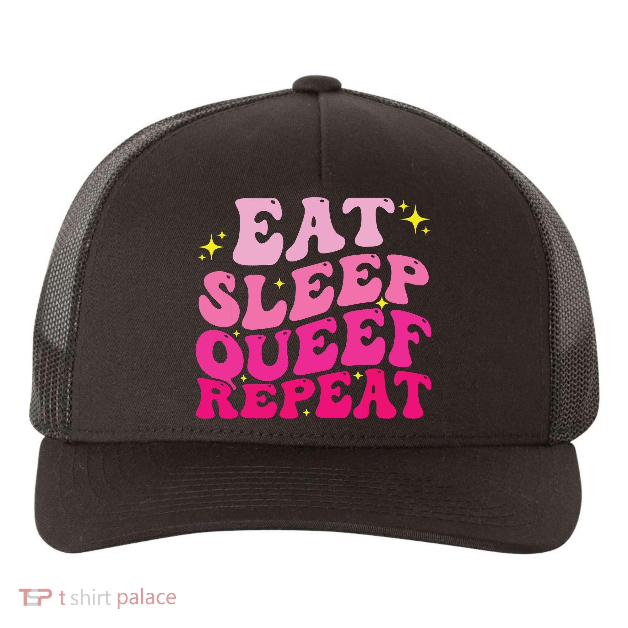 Funny Eat Sleep Queef Repeat Inappropriate Queefing Joke Yupoong Adult 5-Panel Trucker Hat