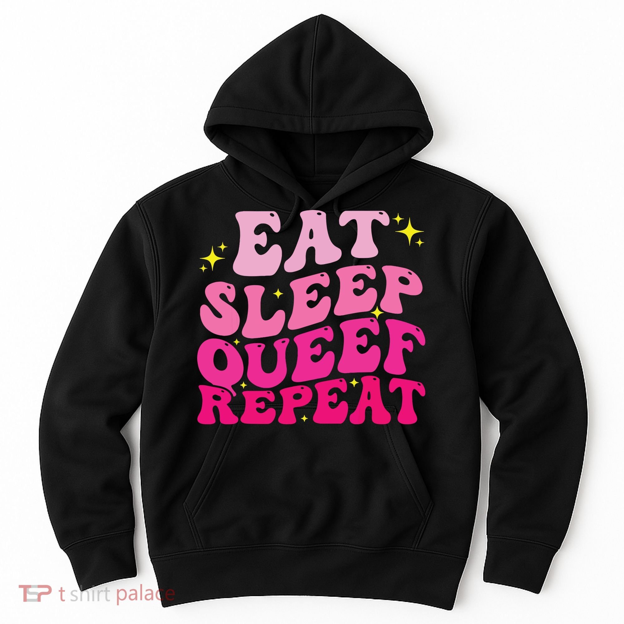 Funny Eat Sleep Queef Repeat Inappropriate Queefing Joke Hoodie