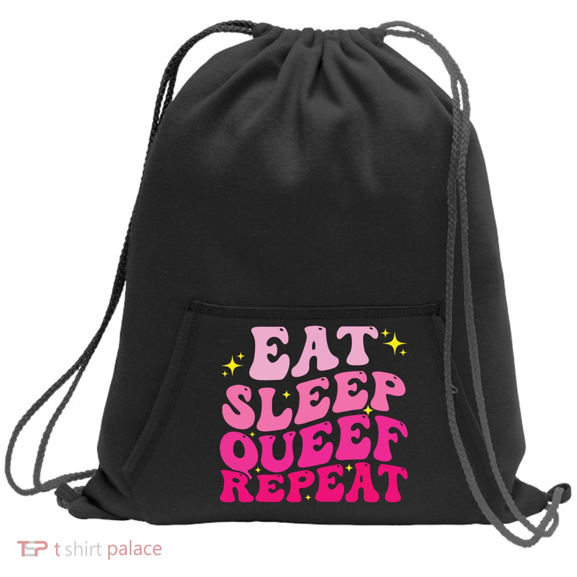 Funny Eat Sleep Queef Repeat Inappropriate Queefing Joke Sweatshirt Cinch Pack Bag