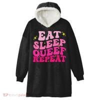 Funny Eat Sleep Queef Repeat Inappropriate Queefing Joke Hooded Wearable Blanket thumb 0