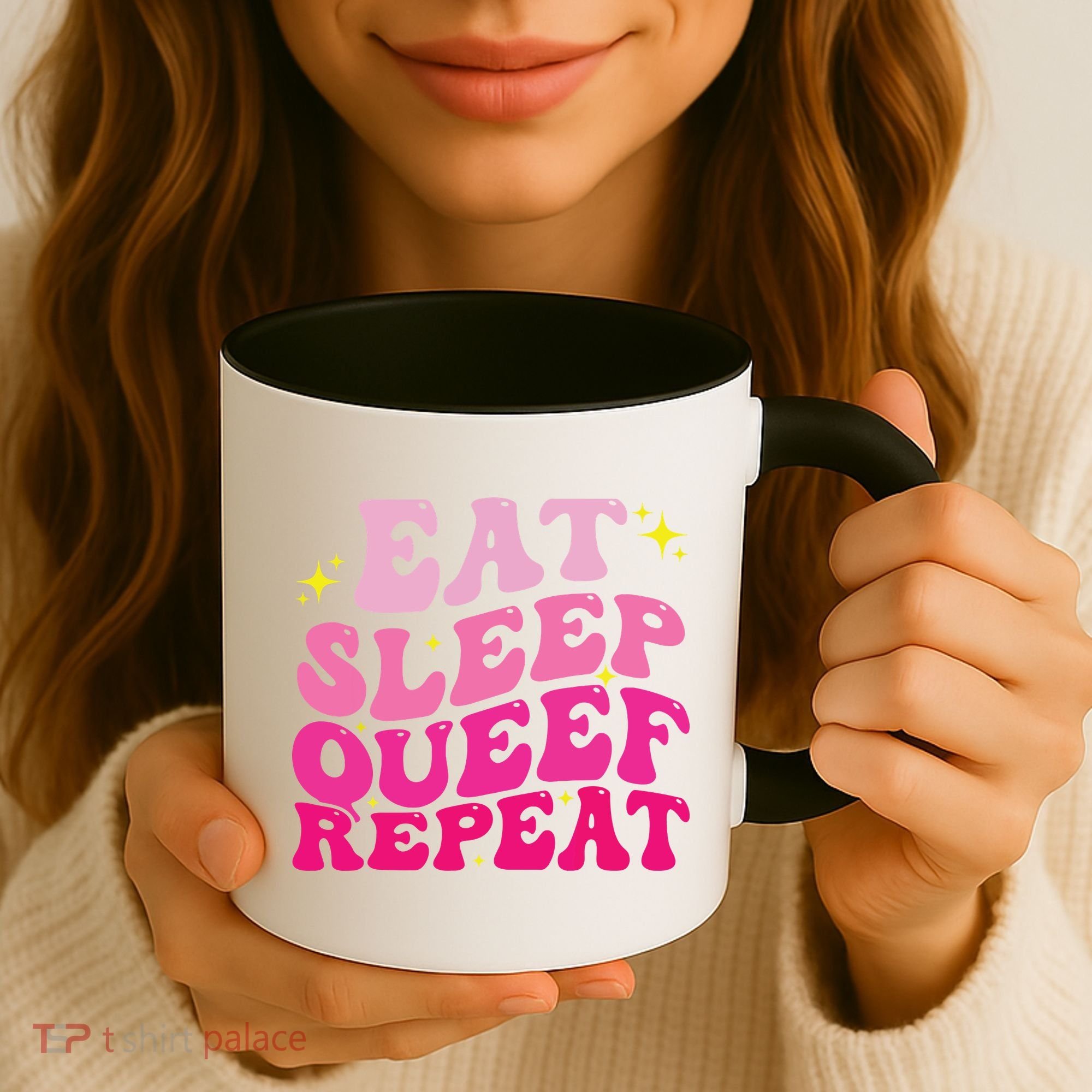 Funny Eat Sleep Queef Repeat Inappropriate Queefing Joke Coffee Mug