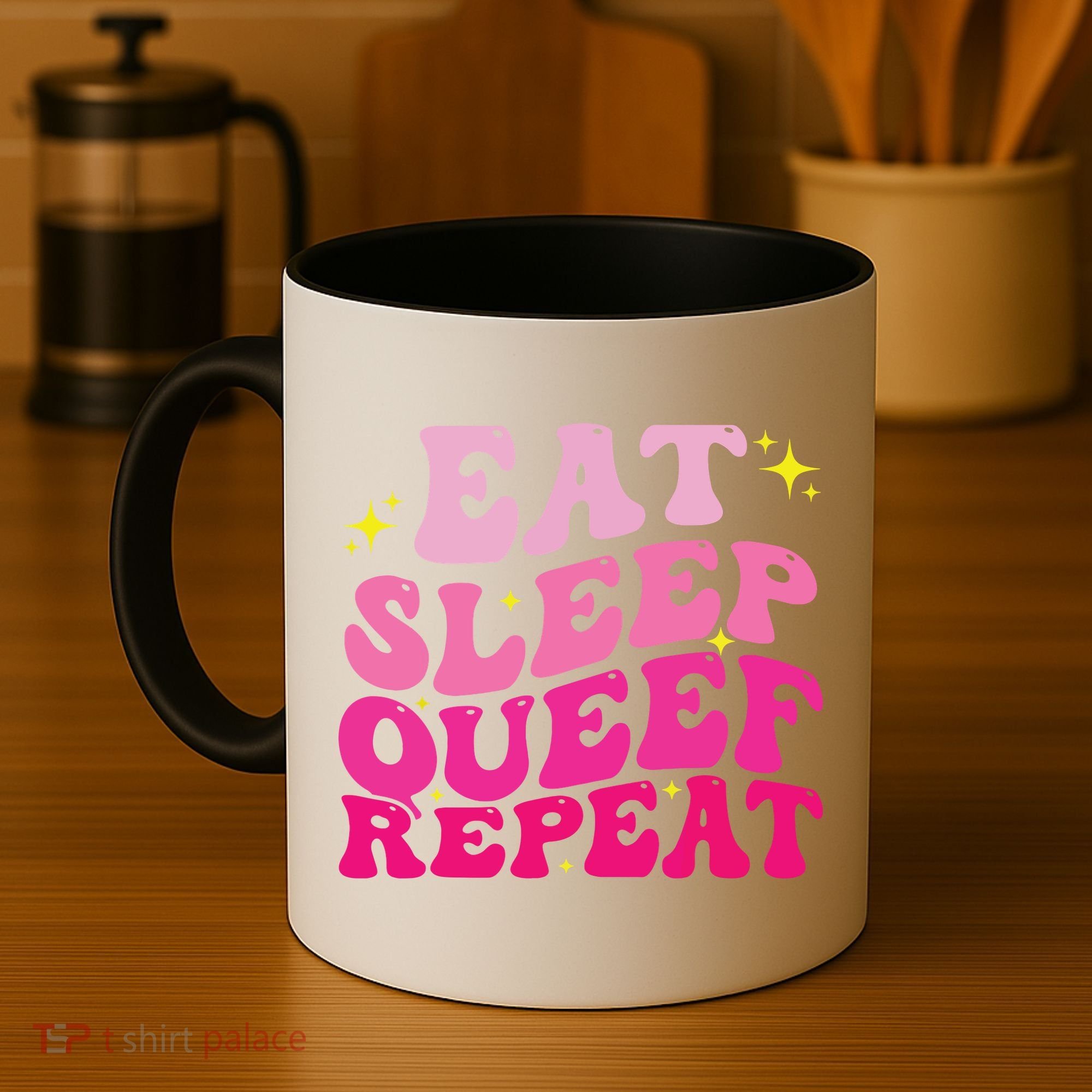Funny Eat Sleep Queef Repeat Inappropriate Queefing Joke Coffee Mug