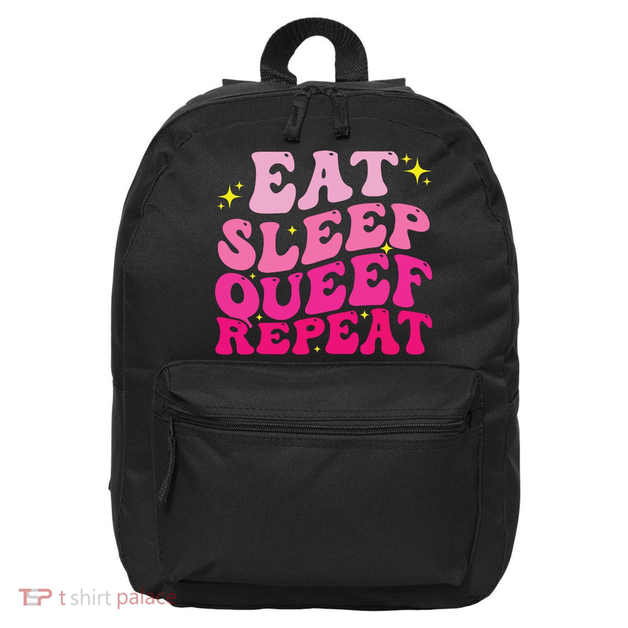 Funny Eat Sleep Queef Repeat Inappropriate Queefing Joke 16 in Basic Backpack