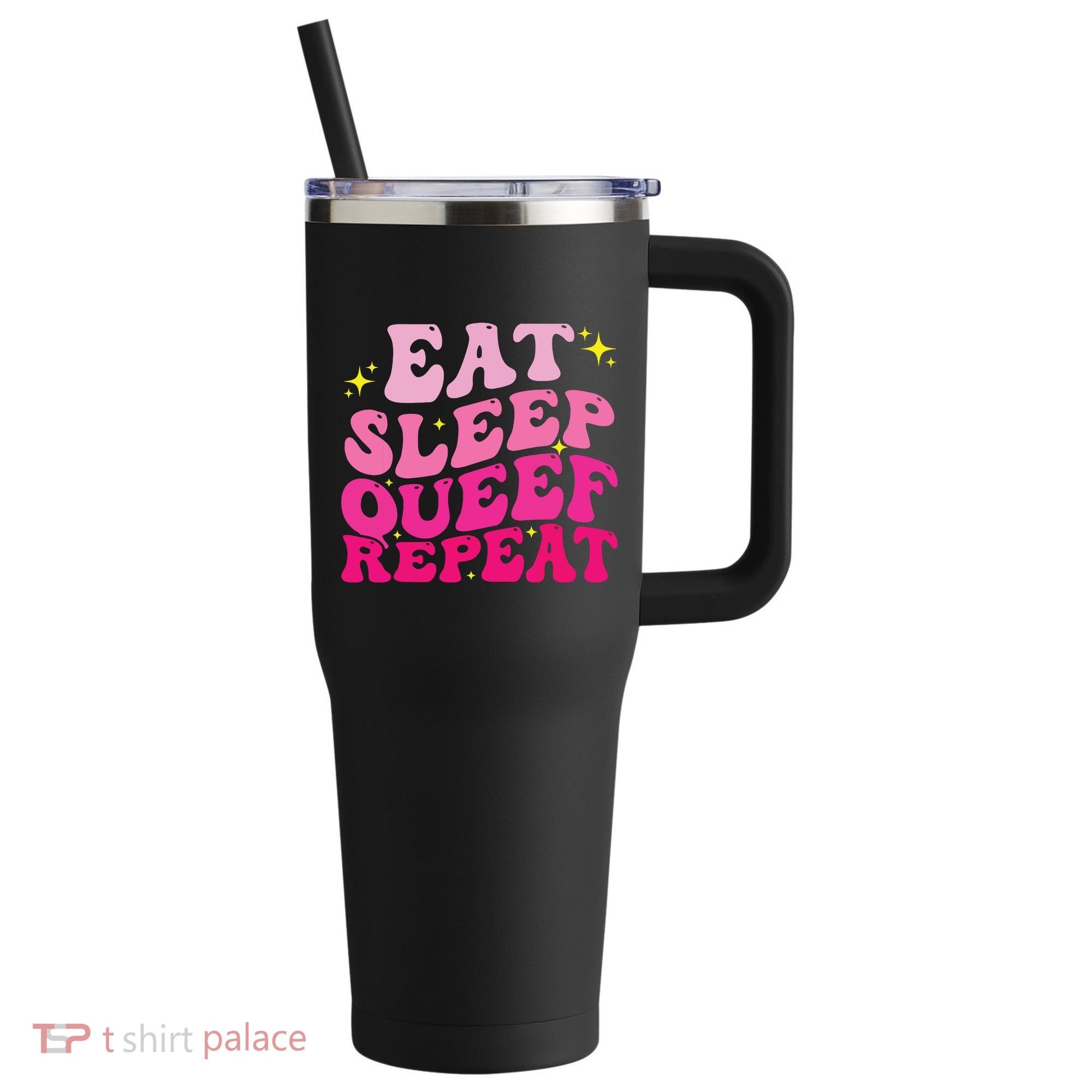 Funny Eat Sleep Queef Repeat Inappropriate Queefing Joke 40oz Vacuum Insulated Stainless Steel Travel Tumbler