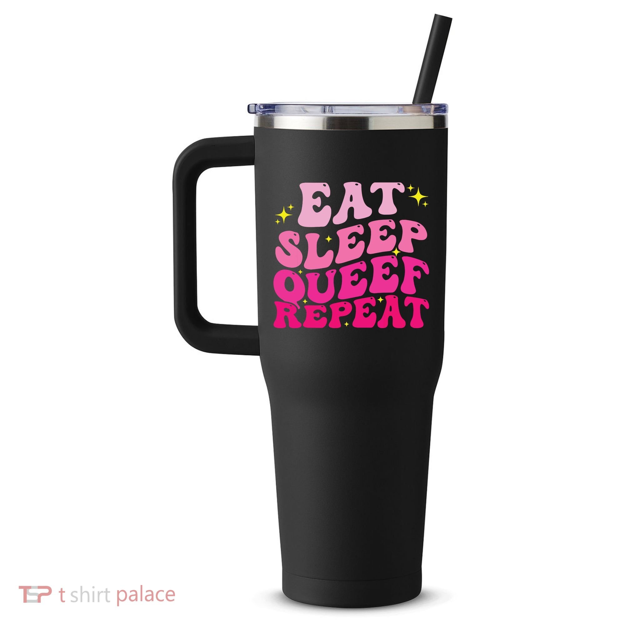 Funny Eat Sleep Queef Repeat Inappropriate Queefing Joke 40oz Vacuum Insulated Stainless Steel Travel Tumbler
