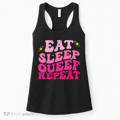 Funny Eat Sleep Queef Repeat Inappropriate Queefing Joke Women's Tank Top