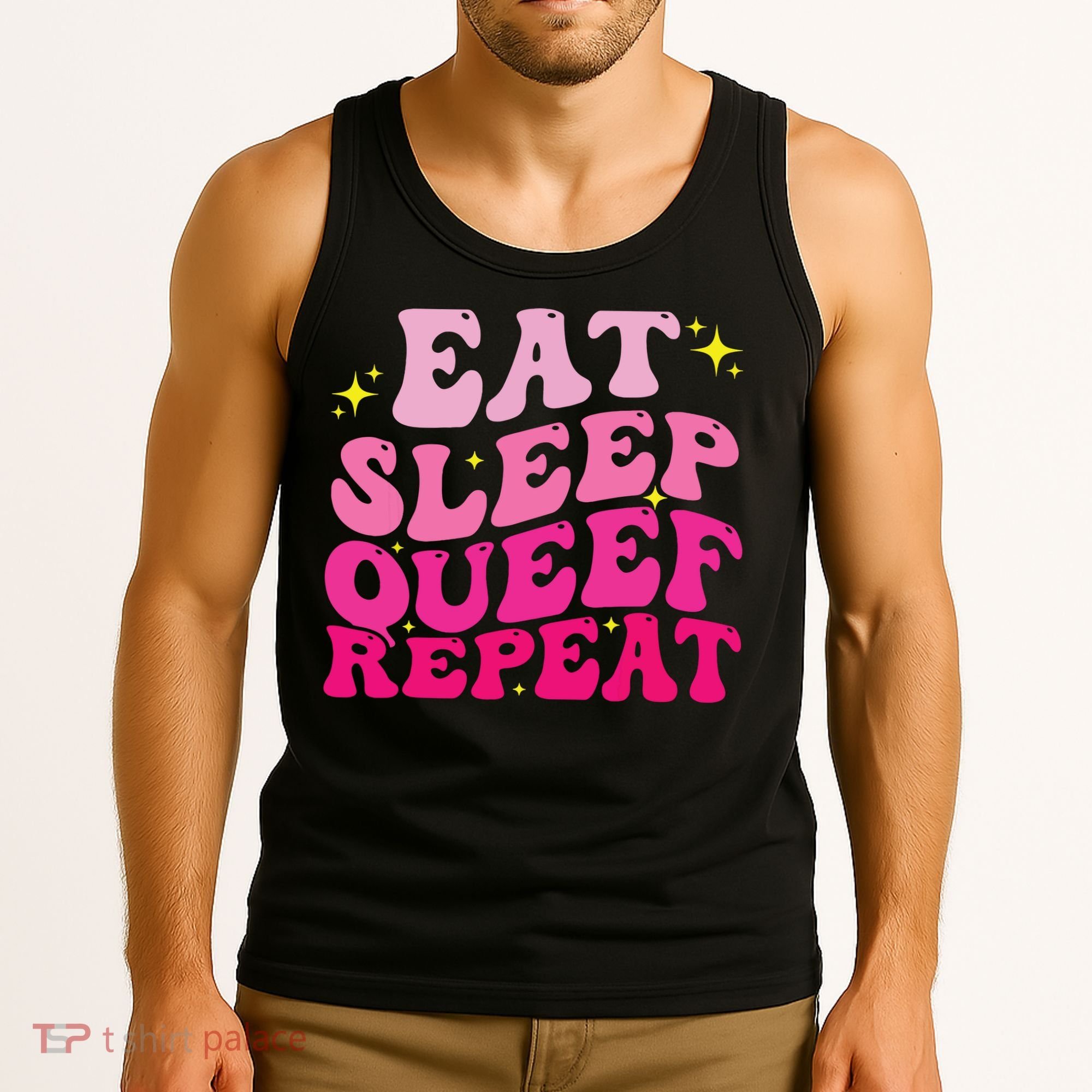 Funny Eat Sleep Queef Repeat Inappropriate Queefing Joke Tank Top