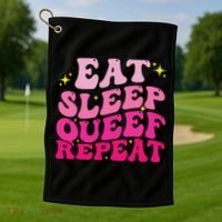 Funny Eat Sleep Queef Repeat Inappropriate Queefing Joke Golf Towel thumb 1