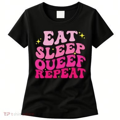 Funny Eat Sleep Queef Repeat Inappropriate Queefing Joke Women's T-Shirt