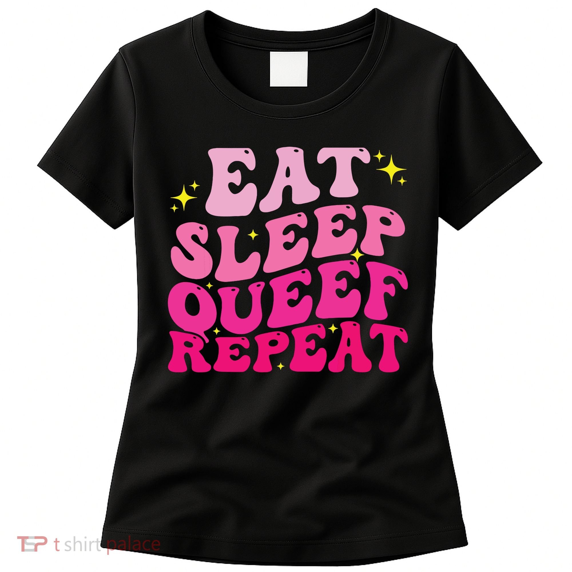 Funny Eat Sleep Queef Repeat Inappropriate Queefing Joke Women's T-Shirt