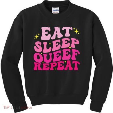 Funny Eat Sleep Queef Repeat Inappropriate Queefing Joke Kids Sweatshirt