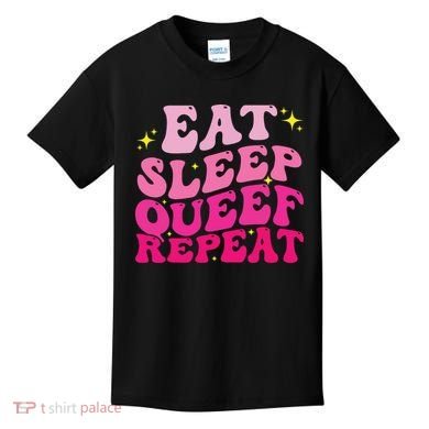 Funny Eat Sleep Queef Repeat Inappropriate Queefing Joke Kids T-Shirt