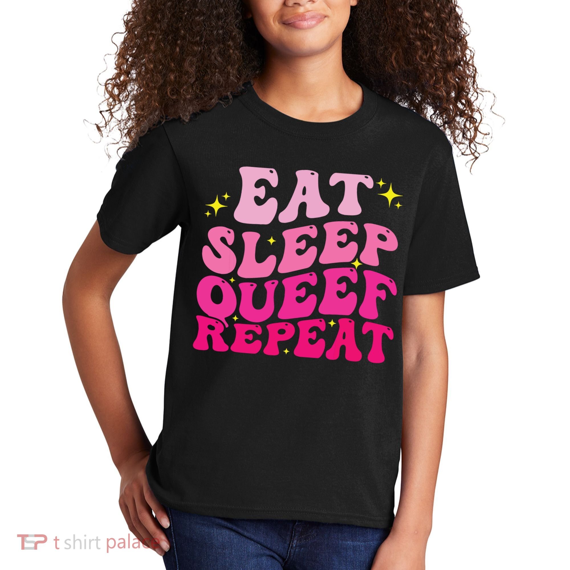 Funny Eat Sleep Queef Repeat Inappropriate Queefing Joke Kids T-Shirt