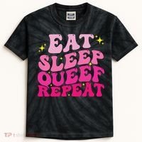 Funny Eat Sleep Queef Repeat Inappropriate Queefing Joke Kids Tie-Dye T-Shirt thumb 0