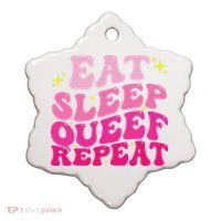 Funny Eat Sleep Queef Repeat Inappropriate Queefing Joke Ceramic Ornament thumb 0