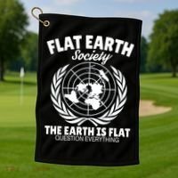 Flat Earth Society Flat Earther Golf Towel thumb 1