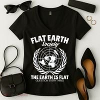 Flat Earth Society Flat Earther Women's V-Neck T-Shirt thumb 2