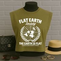 Flat Earth Society Flat Earther Garment-Dyed Women's Muscle Tee thumb 3