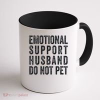 Funny Emotional Support Husband Do Not Pet Retro Husbands Coffee Mug thumb 1