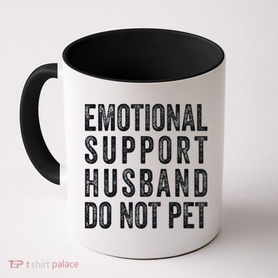 Funny Emotional Support Husband Do Not Pet Retro Husbands Coffee Mug