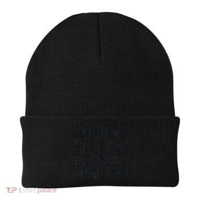 Funny Emotional Support Husband Do Not Pet Retro Husbands Beanie