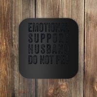 Funny Emotional Support Husband Do Not Pet Retro Husbands Coaster thumb 0