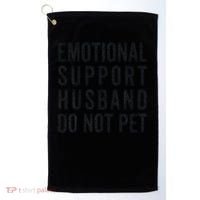 Funny Emotional Support Husband Do Not Pet Retro Husbands Golf Towel thumb 0