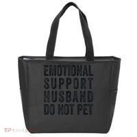 Funny Emotional Support Husband Do Not Pet Retro Husbands Tote Bag thumb 0