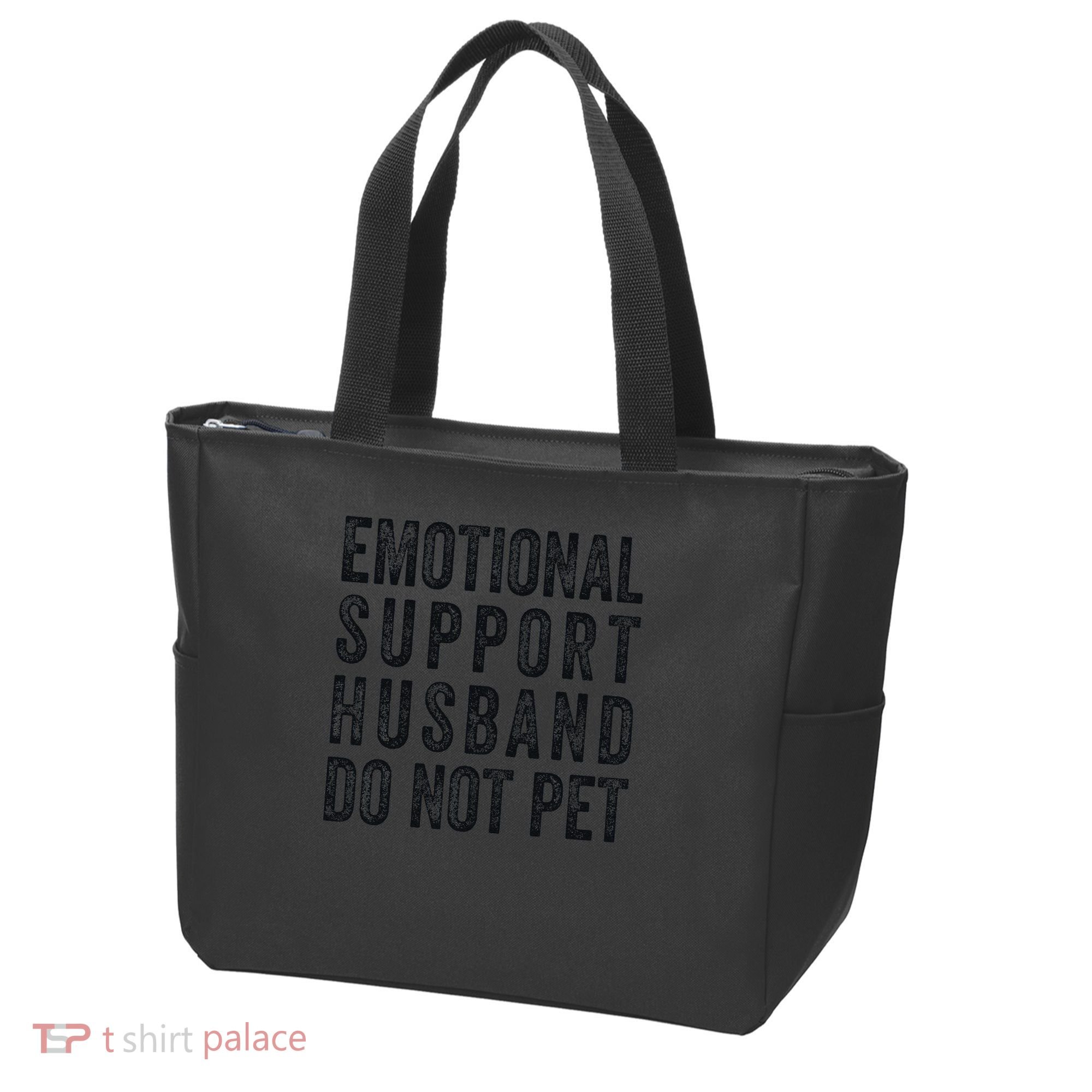 Funny Emotional Support Husband Do Not Pet Retro Husbands Tote Bag