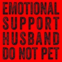 Funny Emotional Support Husband Do Not Pet Retro Husbands Santa Hat thumb 1
