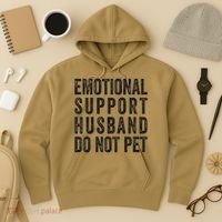 Funny Emotional Support Husband Do Not Pet Retro Husbands Hoodie thumb 3