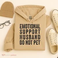 Funny Emotional Support Husband Do Not Pet Retro Husbands Hoodie thumb 4