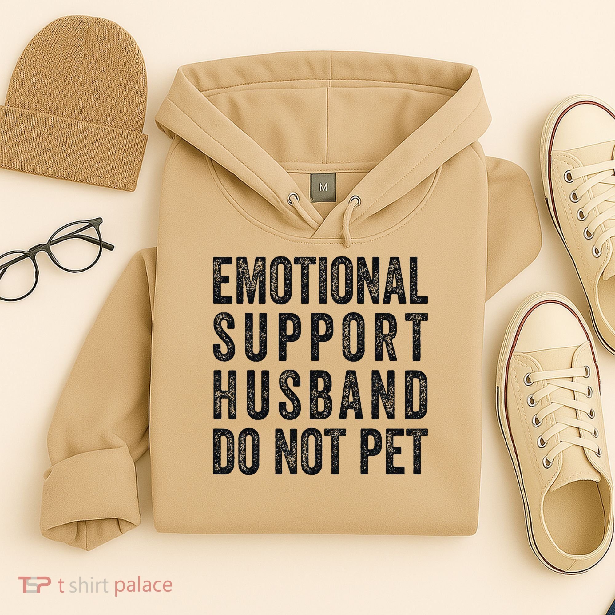 Funny Emotional Support Husband Do Not Pet Retro Husbands Hoodie