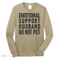Funny Emotional Support Husband Do Not Pet Retro Husbands Long Sleeve Shirt thumb 0